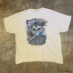 gildan white and blue graffiti logo graphic paint shop tshirt size 2xl